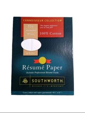 Professional Résumé Paper 100% Cotton White Watermark Non-Yellowing + Help Guide